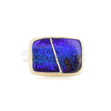 Rectangular Boulder Opal Fusion Ring