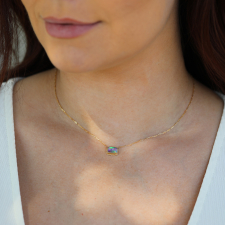 Small Opalized Wood Gold Necklace Image