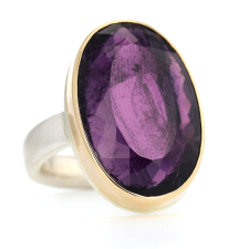 Vertical Table Up Purple Tourmaline Ring Image