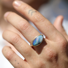 Asymmetrical Boulder Opal Ring Image