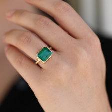 Rectangle Emerald All Gold Ring Image