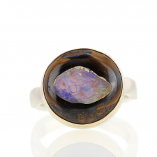 Yowah Nut Opal Silver and Gold Ring Image