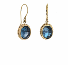 Gold Inverted London Blue Topaz Earrings