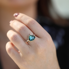 Rose Cut Blue Green Tourmaline Ring