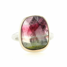 Vertical Watermelon Tourmaline Ring