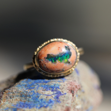 All Gold Mexican Fire Opal Ring Image