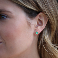 Colombian Emerald Gold Post Stud Earrings Image