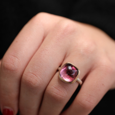 Small Square Pink Tourmaline Ring Image