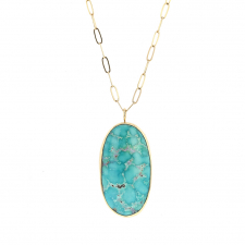 Emerald Valley Turquoise Silver and Gold Necklace Image