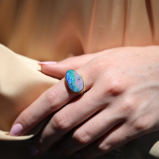 Incredible Boulder Opal All Gold Ring Image