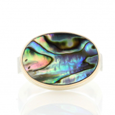 Oval Abalone Silver and Gold Ring Image