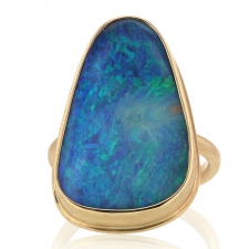 All 14k Gold Boulder Opal Open Back Ring Image