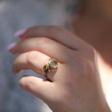 Beryl, Sapphire and Diamond Seafire Ring