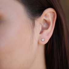 Diamond Snowflake Stud Earrings Image