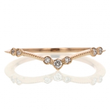 Curved Rose Gold Diamond Ring Image