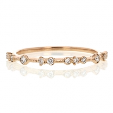 Diamond Dotted 18k Rose Gold Band