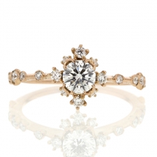 Diamond Snowflake 18k Rose Gold Ring