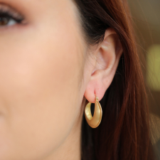 10k Gold Seam Hoop Earrings Image