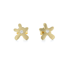 Bitty Flower 18k Gold Post Stud Earrings Image