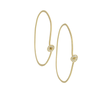 18k Gold In The Loop Hoops with Diamonds Image