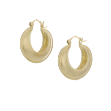 10k Gold Seam Hoop Earrings Image