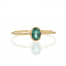 Small Oval Emerald 14k Gold Ring Image