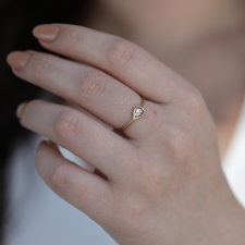 Rose Cut Diamond 18k Gold Ring