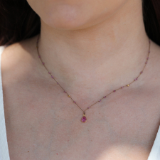 Ruby Teardrop Drop on Nylon Ruby Bead Necklace Image