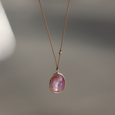 Opaque Ruby 14k Gold Nylon Cord Necklace Image