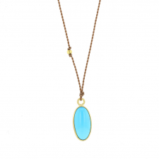 Sleeping Beauty Turquoise 18K Gold Cord Necklace Image