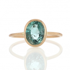 14k Gold Oval Emerald Ring Image