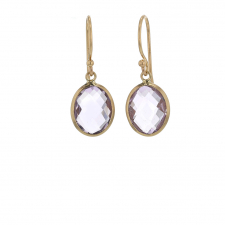 Lavender Amethyst Hanging 18k Gold Earrings