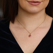 Ruby Oval 18k Gold Nylon Cord Necklace
