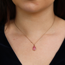 Tourmaline and Ruby 18k Gold Nylon Cord Necklace