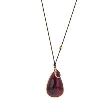 XL Ruby and Tourmaline Nylon Cord Necklace Image