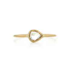 Rose Cut Diamond 18k Gold Ring
