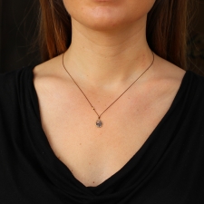 Rose Cut Diamond 18k Nylon Cord Necklace Image