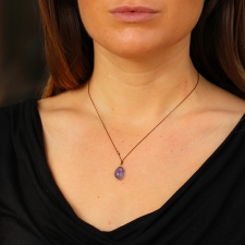 solow margaret necklace cord nylon tanzanite gold