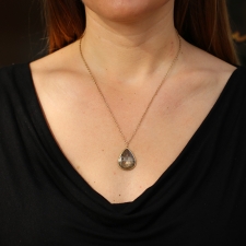 Brown Sapphire Teardrop Necklace