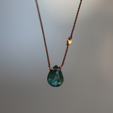 Faceted Tourmaline Drop Nylon Cord Necklace Image