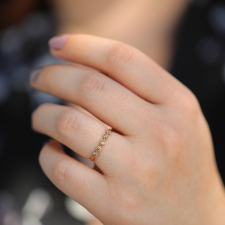 14k Yellow Gold Five Brown Diamond Band Ring