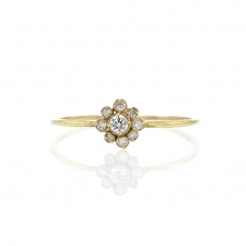 Diamond Flower Yellow Gold Ring Image