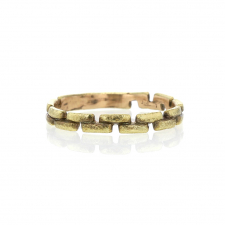 Gold Brick Band Ring Image