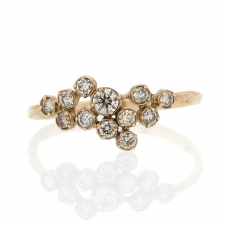 Yellow Gold 12 Brown Diamond Cluster Ring Image