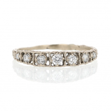 White Diamond Tapered 14k White Gold Band Ring