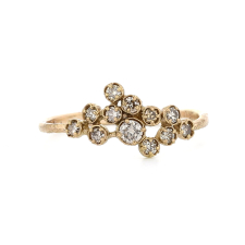 Yellow Gold 12 Brown Diamond Cluster Ring Image
