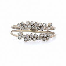 White Gold Double Row White Diamond Ring Image