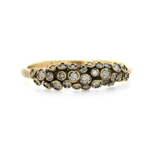 Rounded Diamond Cluster Yellow Gold Ring Image