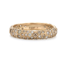 Yellow Gold Band with Brown Diamonds Image