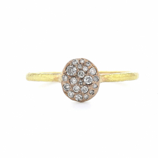 14k Gold Two Toned Diamond Button Ring Image